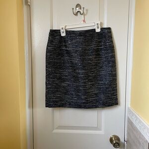 Vintage Metallic Sequined Pencil Skirt